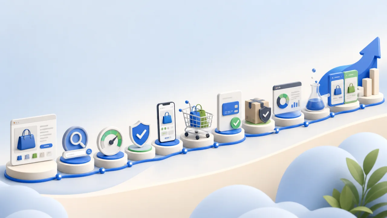 A visual Shopify conversion journey from product page to growth
